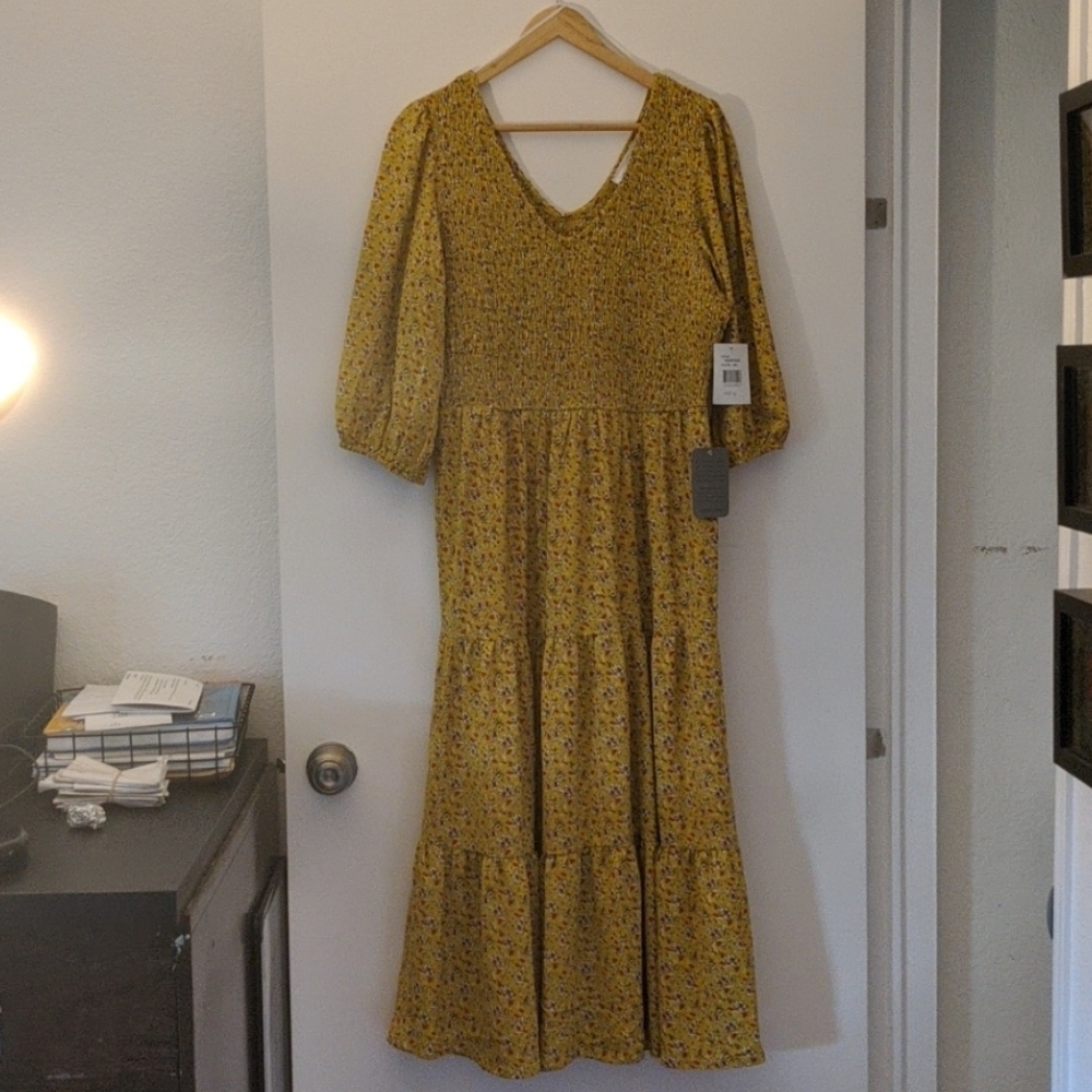 NWT Mustard Boho Dress